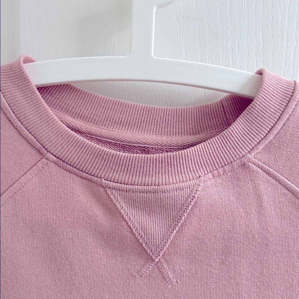 Pact 100% organic cotton women PINK Crewneck Terry Sweatshirt size S - Picture 2 of 9